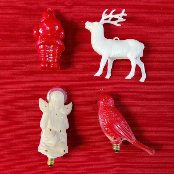 Vintage Hard Plastic Celluloid Christmas Ornaments & Bulbs - Lot of 4-  RARE - Picture 2 of 13